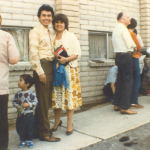 waiting in line for conference 1985